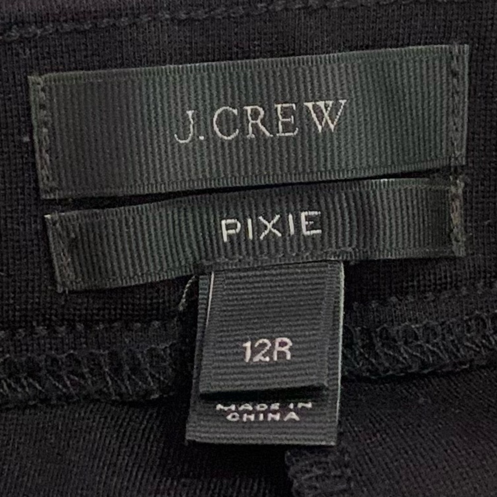 J. Crew Pixie Ponte Snap Front Pant, Black Size 12R Style E1153 - Picture 5 of 7
